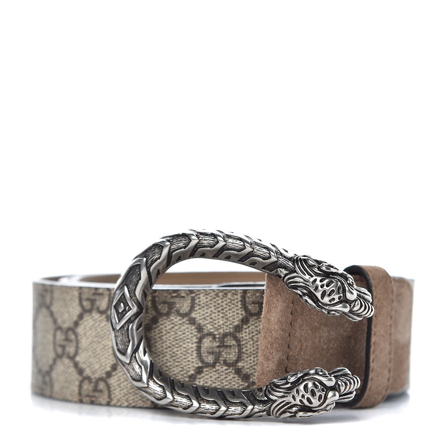 GG Supreme Monogram Suede Dionysus 40mm Belt 85 34 Beige Taupe