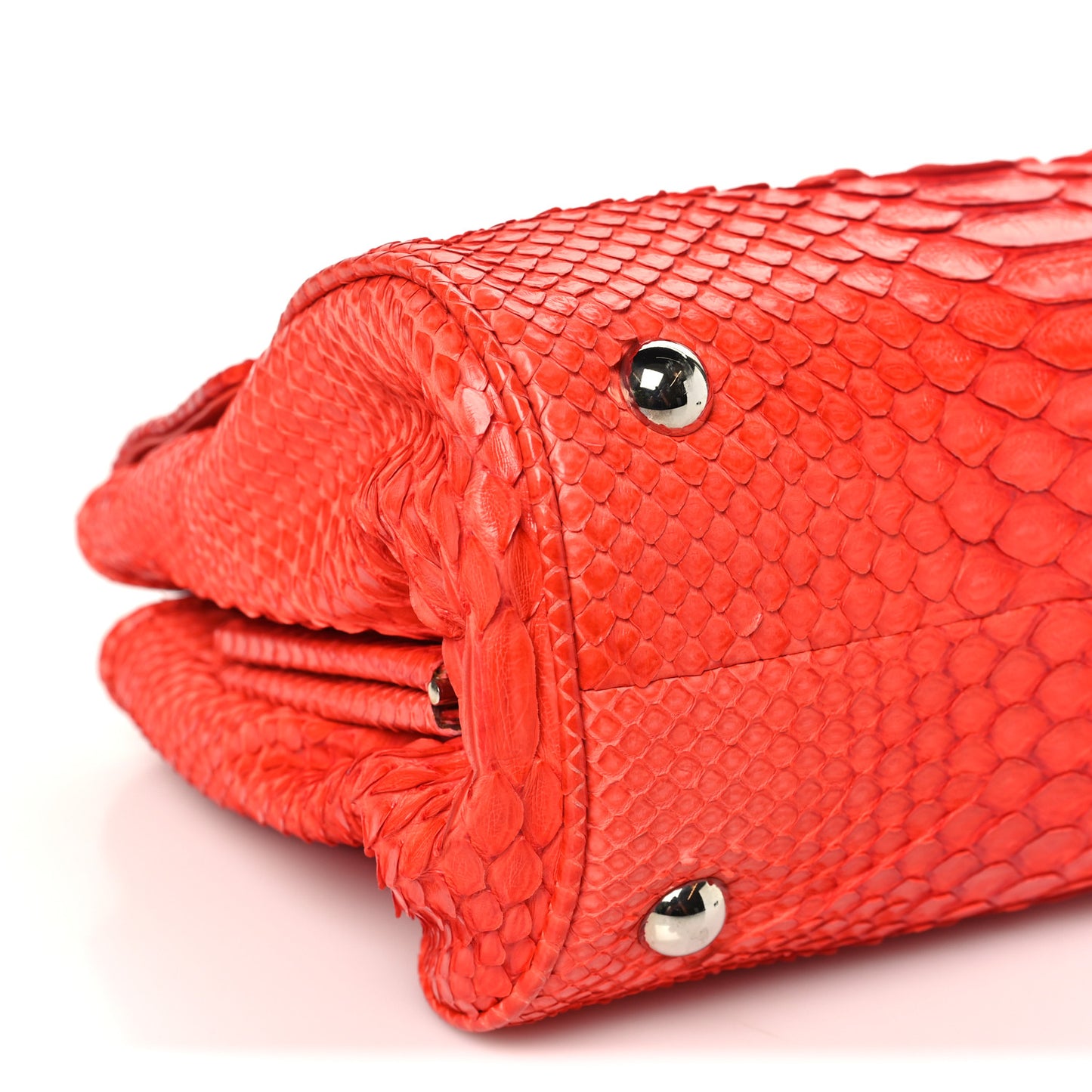 Snakeskin East West Kisslock Flap Red