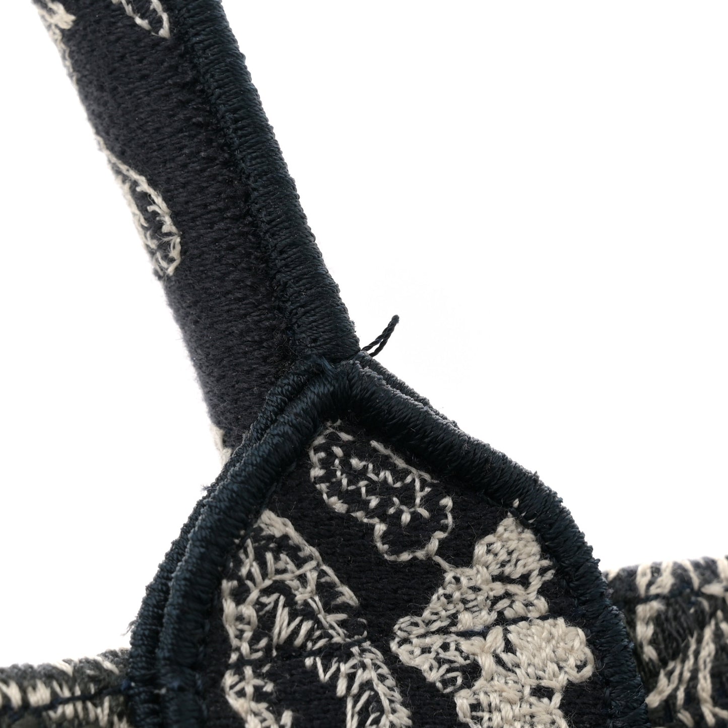 Canvas Embroidered Medium Toile De Jouy Reverse Book Tote Blue