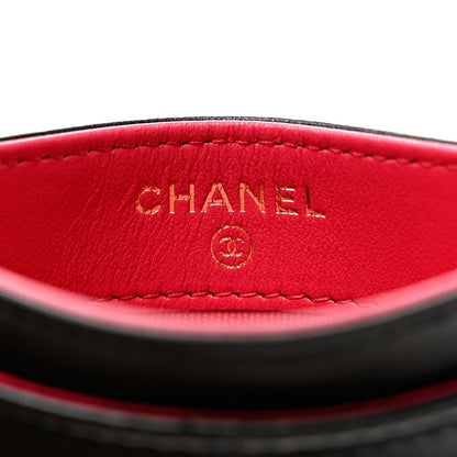 Chanel Lambskin Plexiglass Quilted Coco Love Card Holder Black 6 of 8