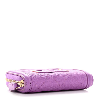 Chanel Caviar Quilted Filigree Coin Purse Purple 4 of 13