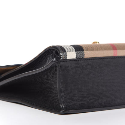 Burberry Derby Calfskin House Check Small Macken Crossbody Bag Black 6 of 11