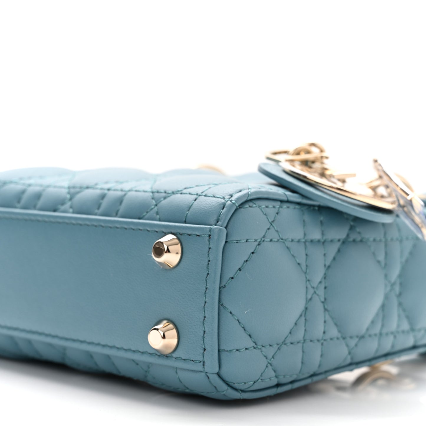 Lambskin Cannage Micro Lady Dior Cloud Blue