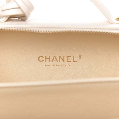Chanel Caviar Quilted Small CC Filigree Vanity Case White 8 of 10