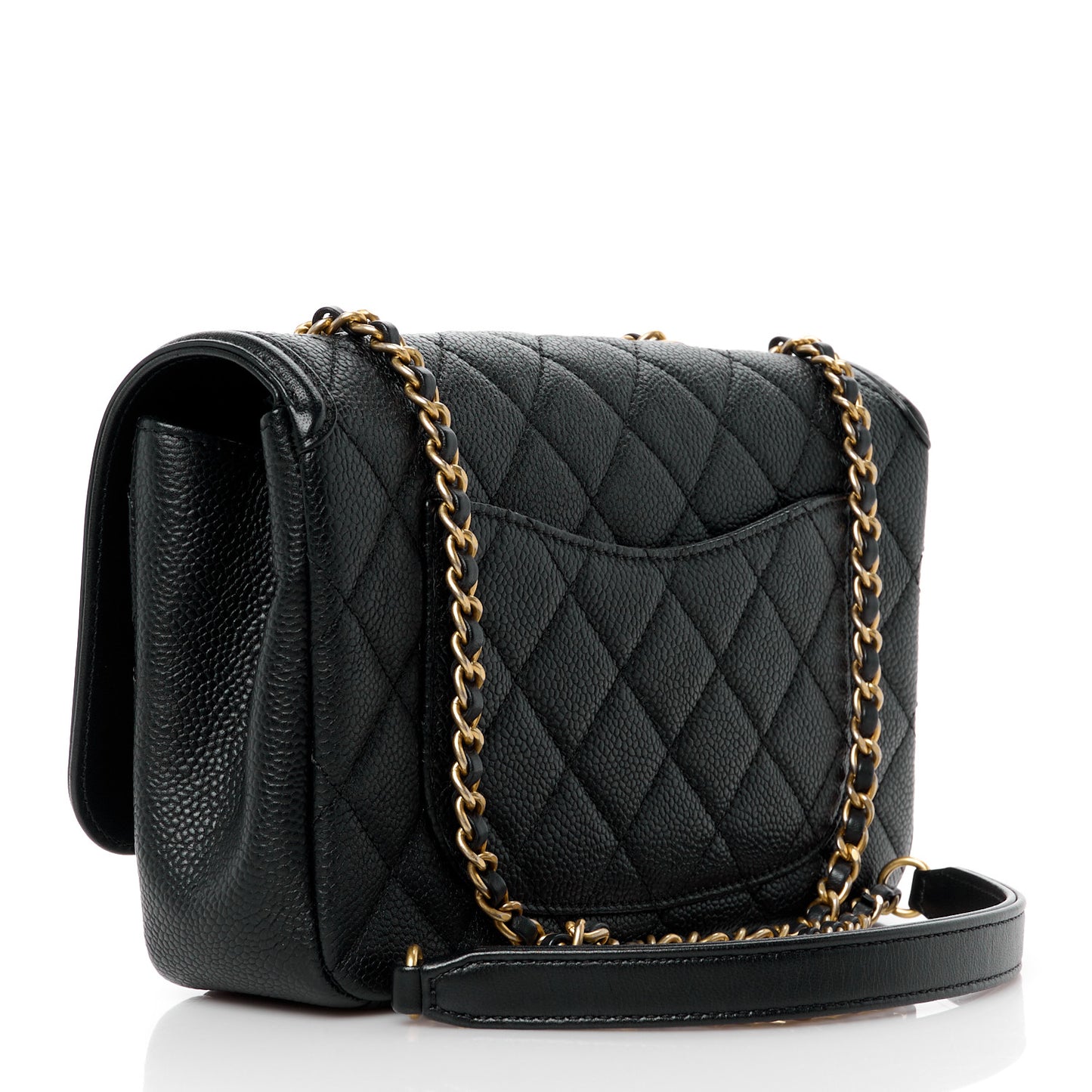 Caviar Quilted Small CC Filigree Flap Black
