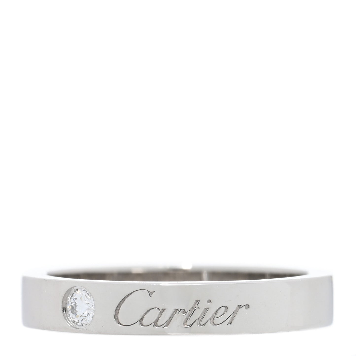 Platinum Diamond 3mm C De Cartier Wedding Band Ring 47 4