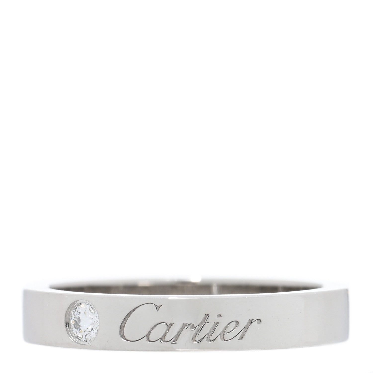 Cartier Platinum Diamond 3mm C De Cartier Wedding Band Ring 47 4 1 of 4