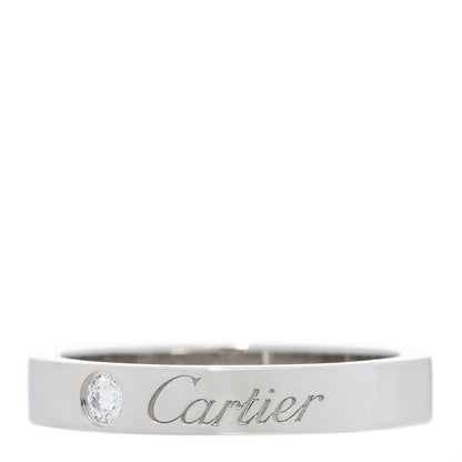 Cartier Platinum Diamond 3mm C De Cartier Wedding Band Ring 47 4 1 of 4