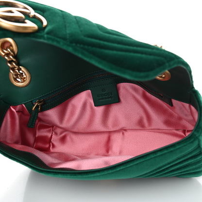 Gucci Velvet Matelasse Small GG Marmont Shoulder Bag Emerald 4 of 8