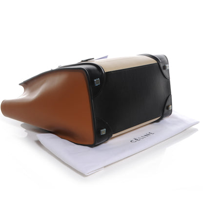 Celine Satin Calfskin Mini Tri-Color Luggage Seashell 4 of 9