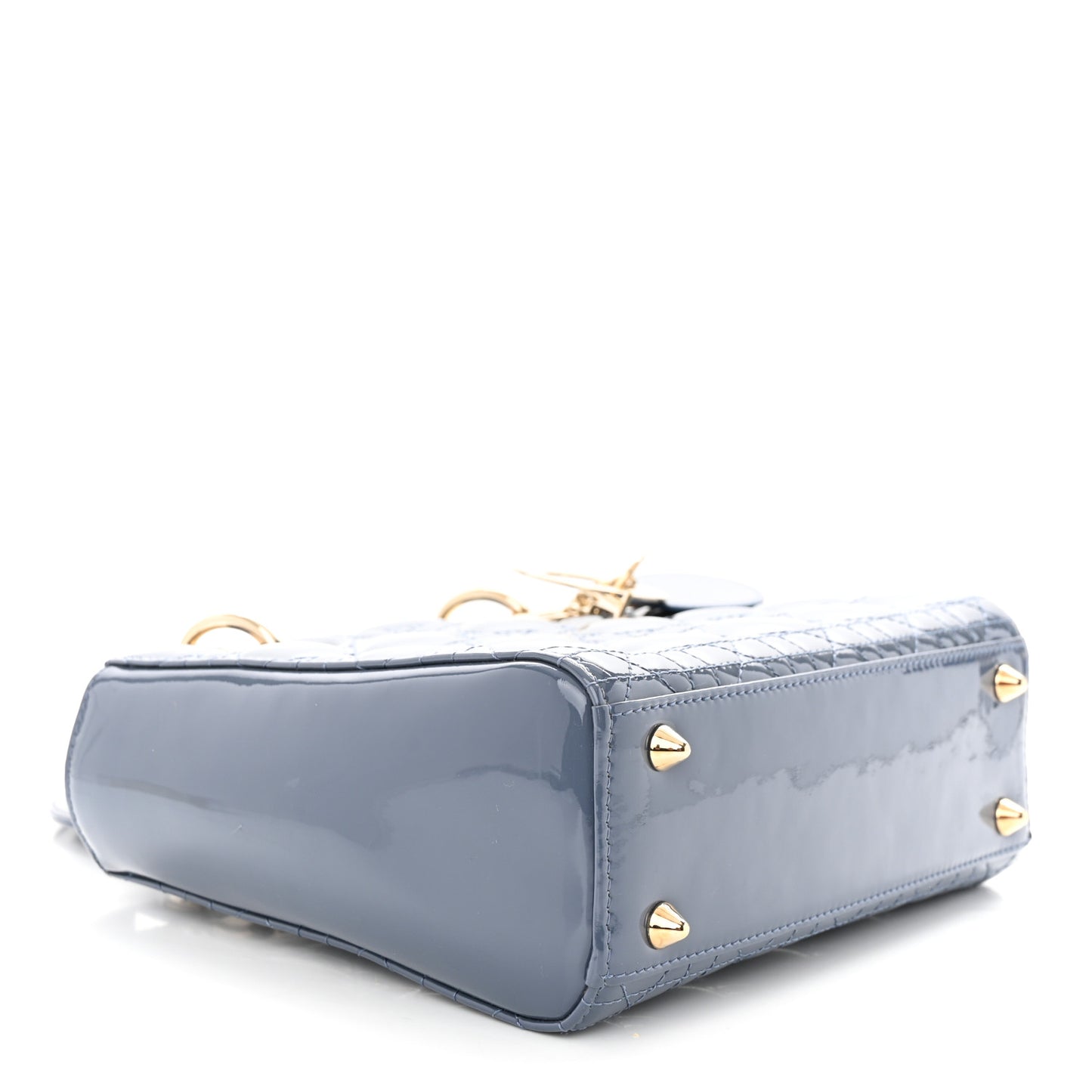 Patent Cannage Small Lady Dior Cloud Blue