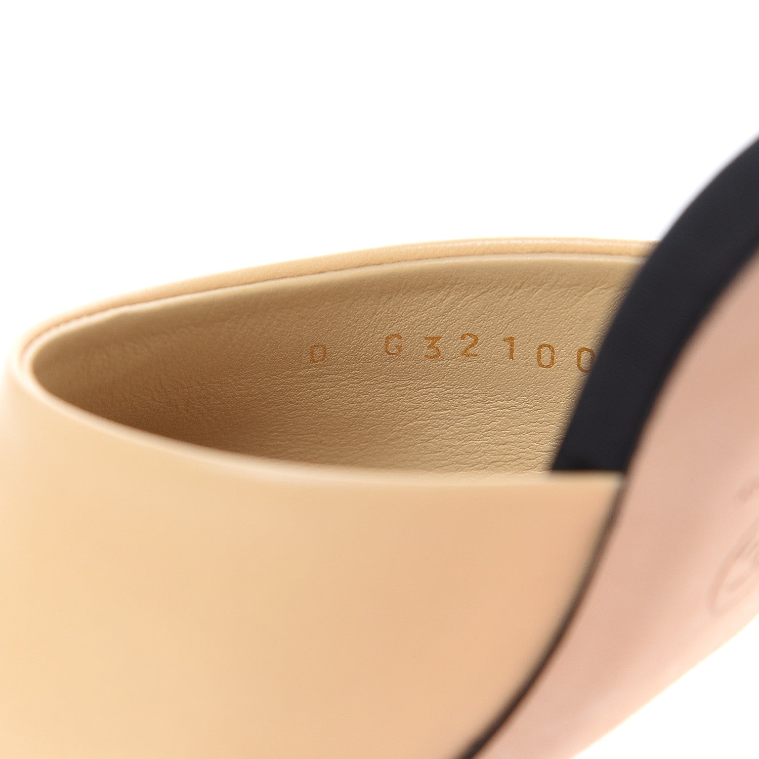 Chanel Goatskin Grosgrain Cap Toe Pearl Mule 36 Beige Black 8 of 11