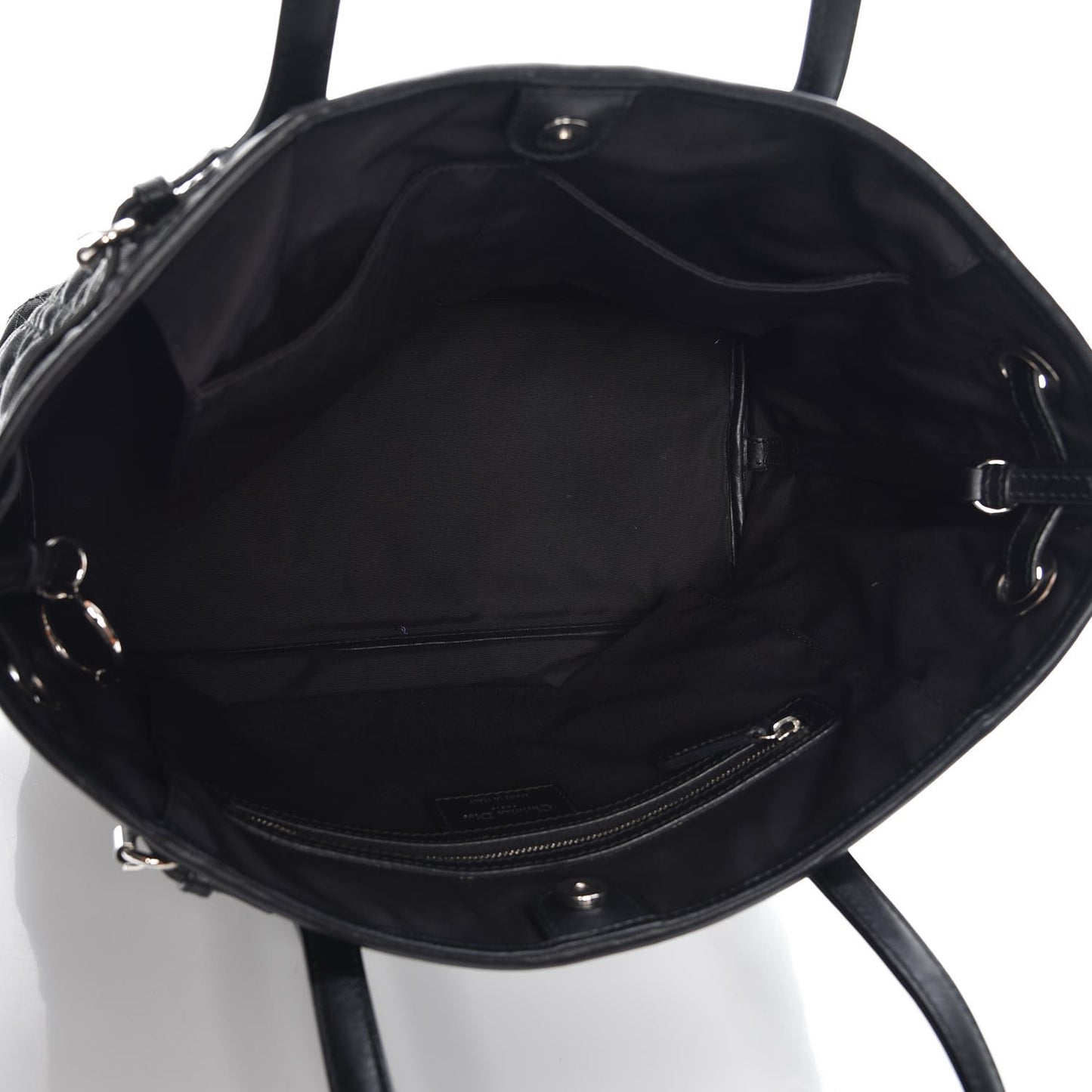 Coated Canvas Cannage Small Panarea Tote Black