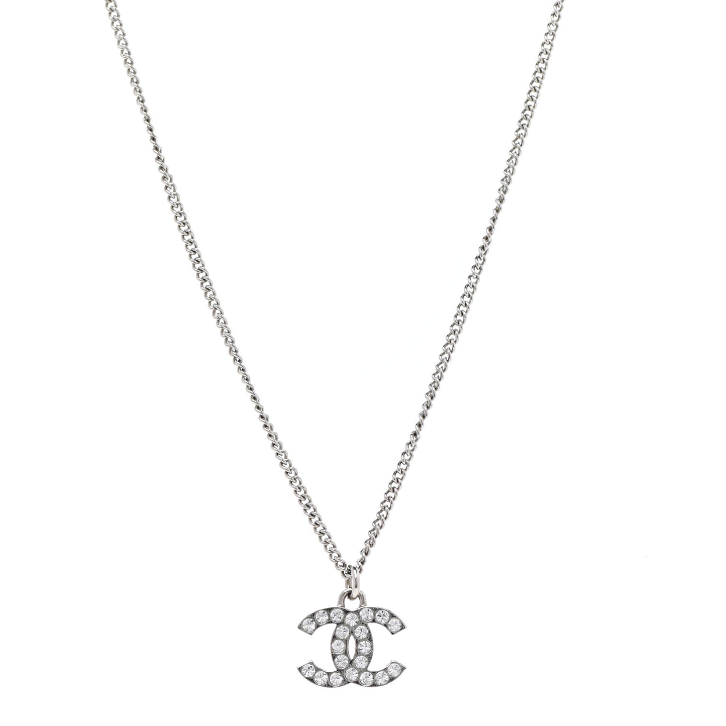 Crystal Timeless CC Necklace Silver