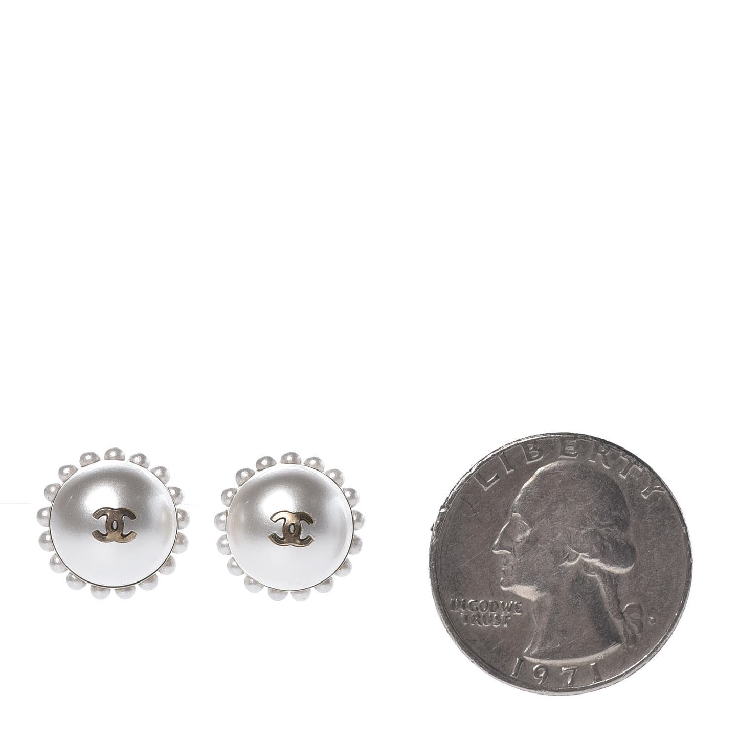 Pearl CC Earrings Gold
