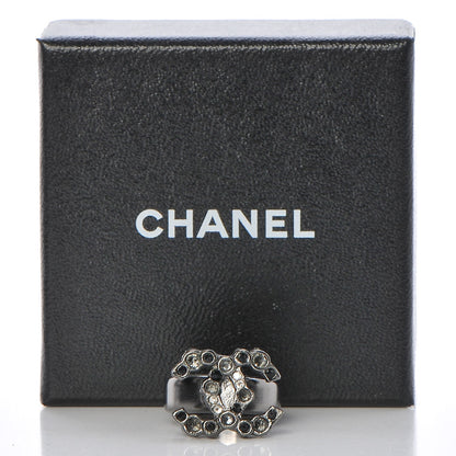 Chanel Ruthenium Crystal CC Logo Ring 6 5 of 5