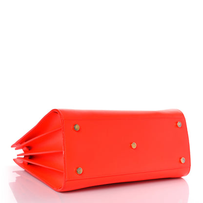 Saint Laurent Calfskin Small Sac De Jour Neon Orange 4 of 10