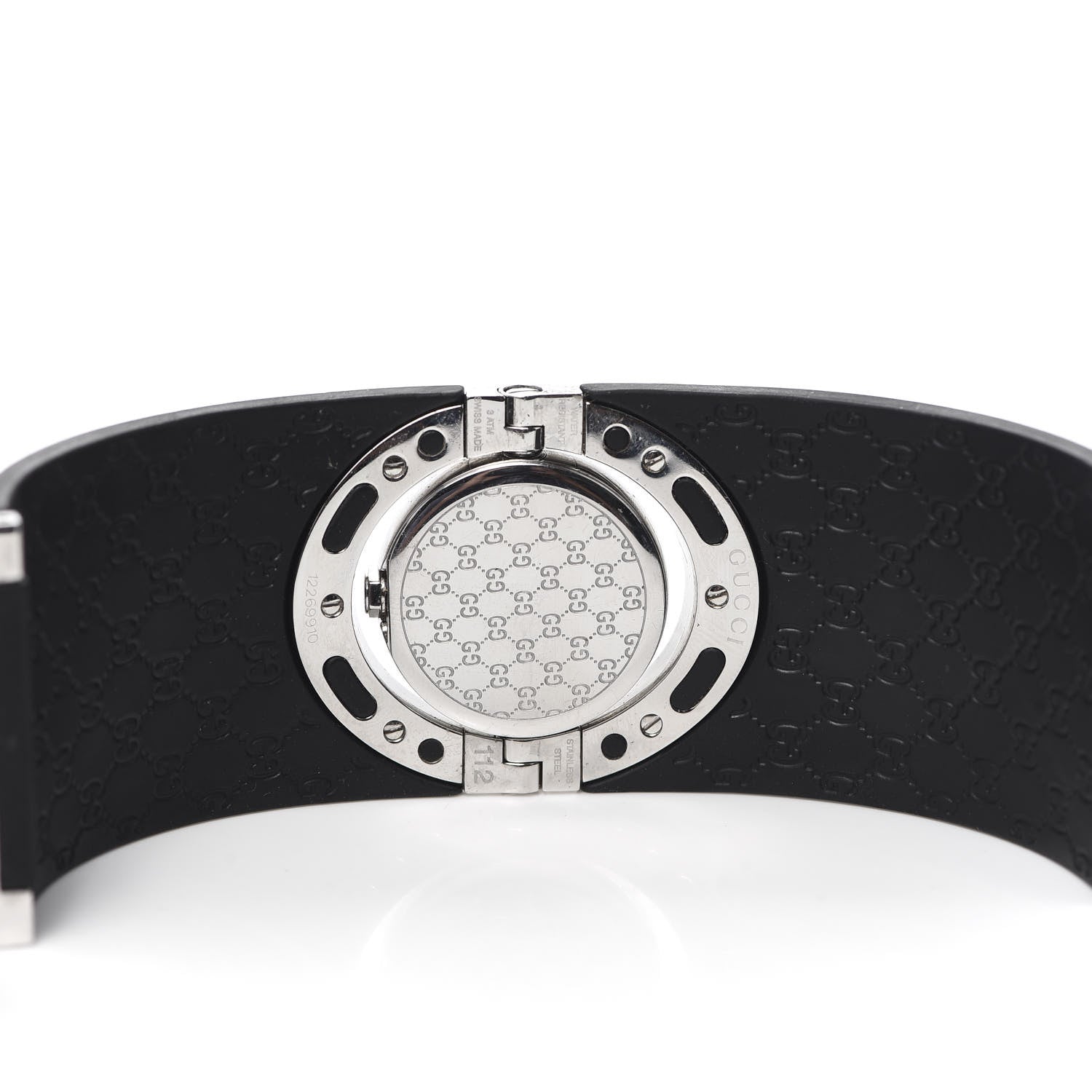 Gucci Stainless Steel Rubber 33mm Twirl Quartz Watch Black 4 of 4