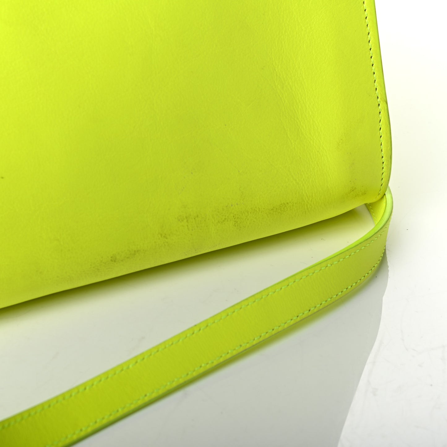 Calfskin Small Sac De Jour Bag Neon Yellow
