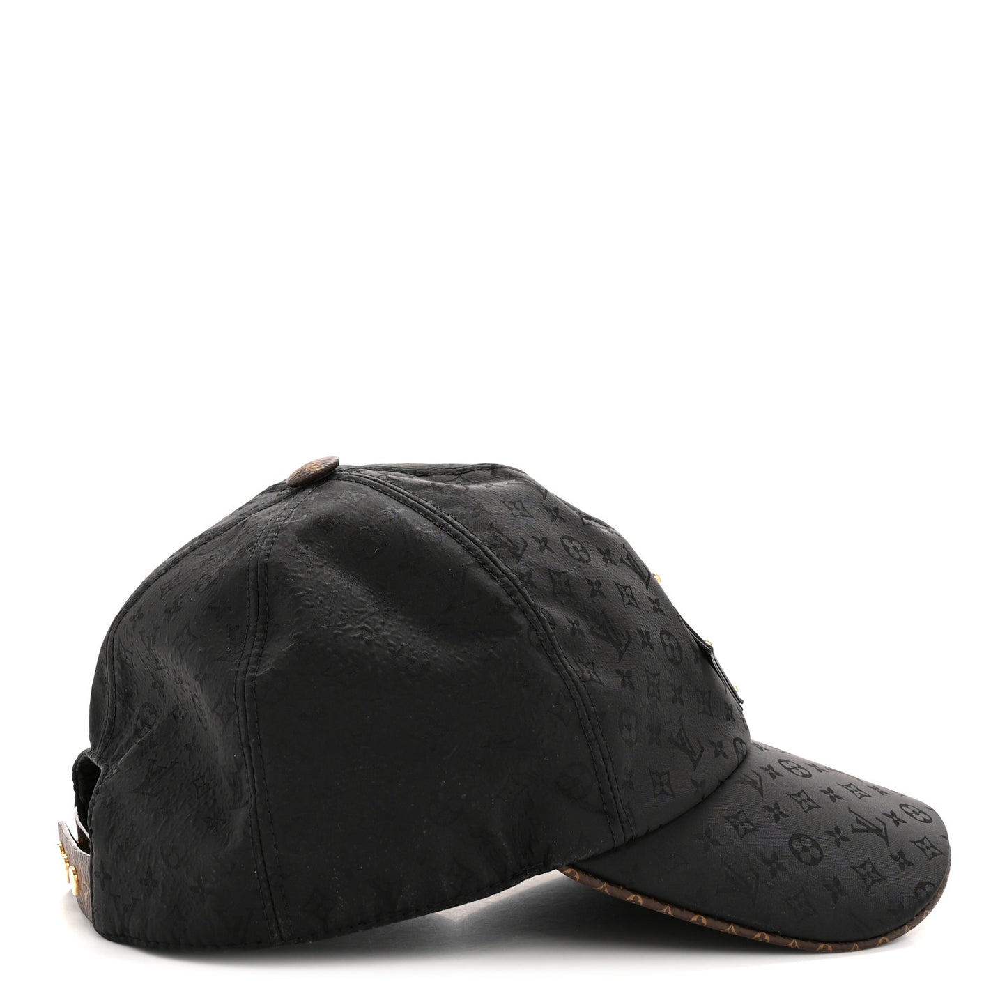 Polyester Silk Monogram Cap Ou Pas Cap Mini L Black