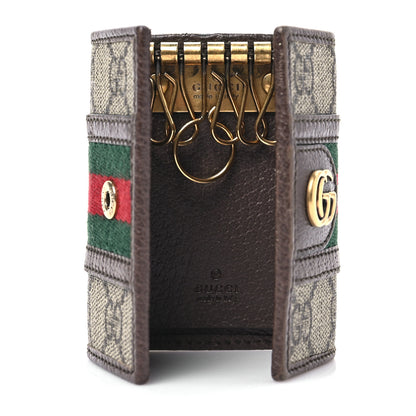 Gucci GG Supreme Monogram Web Ophidia 6 Key Holder Case Beige New Acero 5 of 7