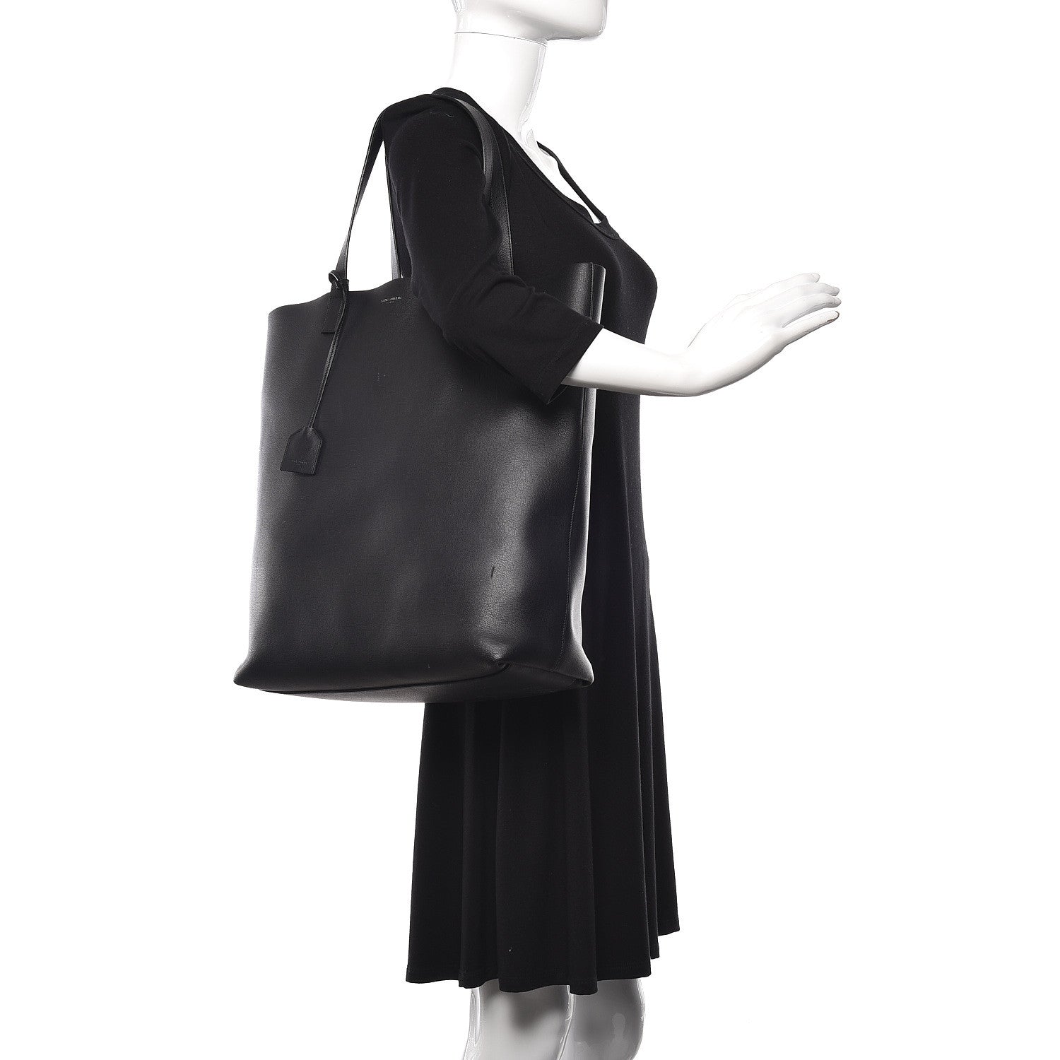 Saint Laurent Calfskin Medium Shopping Tote Black 2 of 17