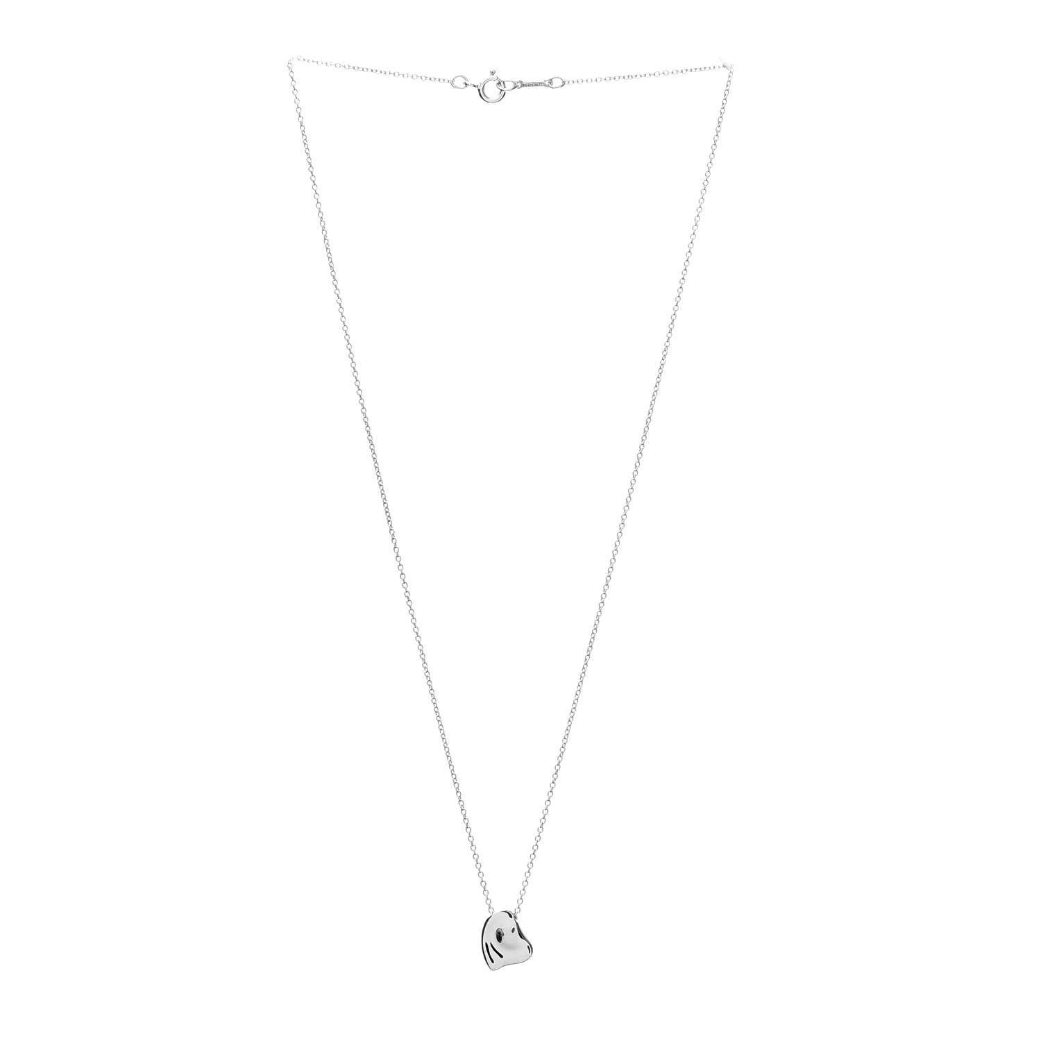Tiffany Sterling Silver 11mm Elsa Peretti Full Heart Pendant Necklace 3 of 7