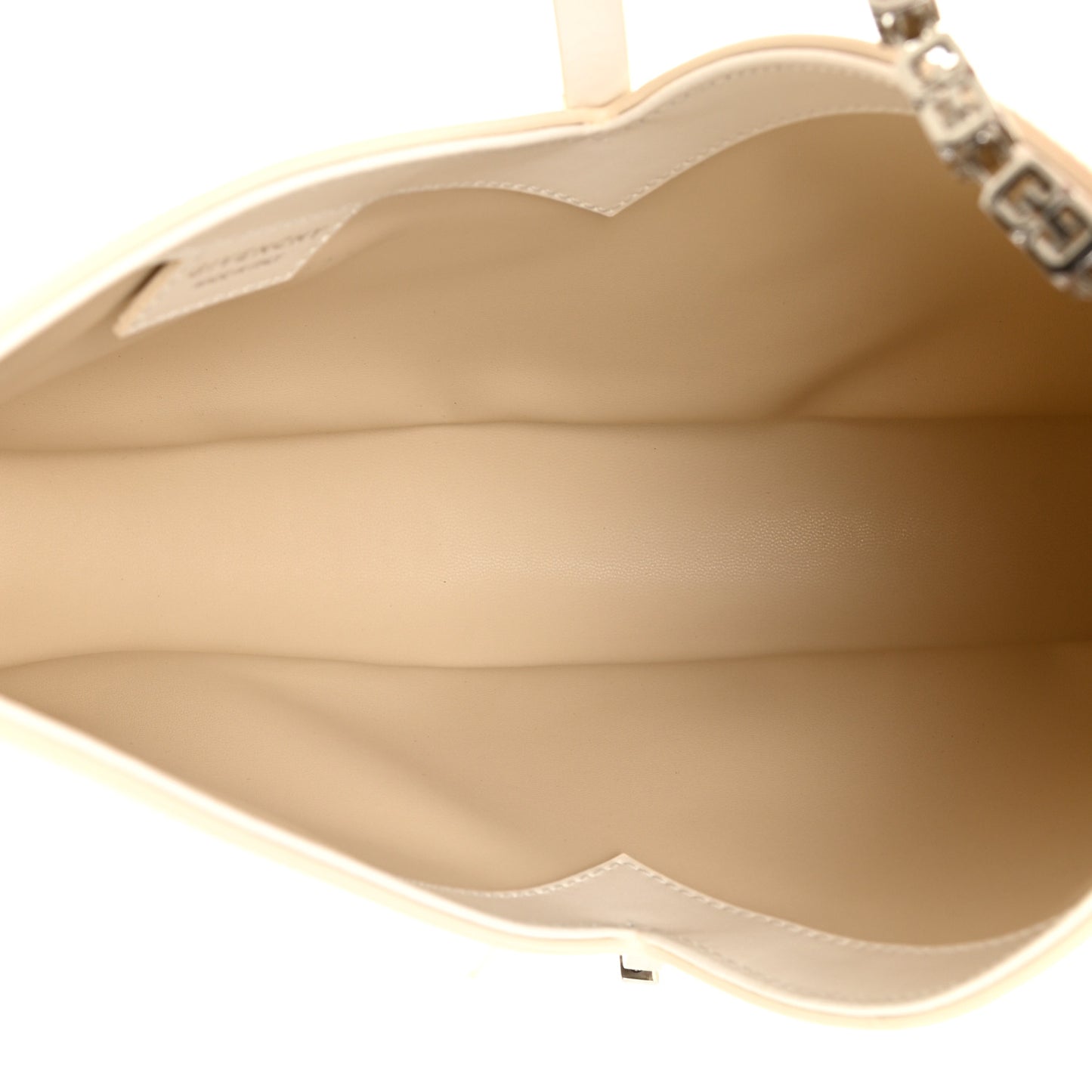 Box Calfskin Small Cut Out Shoulder Bag Ivory
