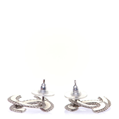 Chanel Scalloped CC Earrings Silver 3 of 8