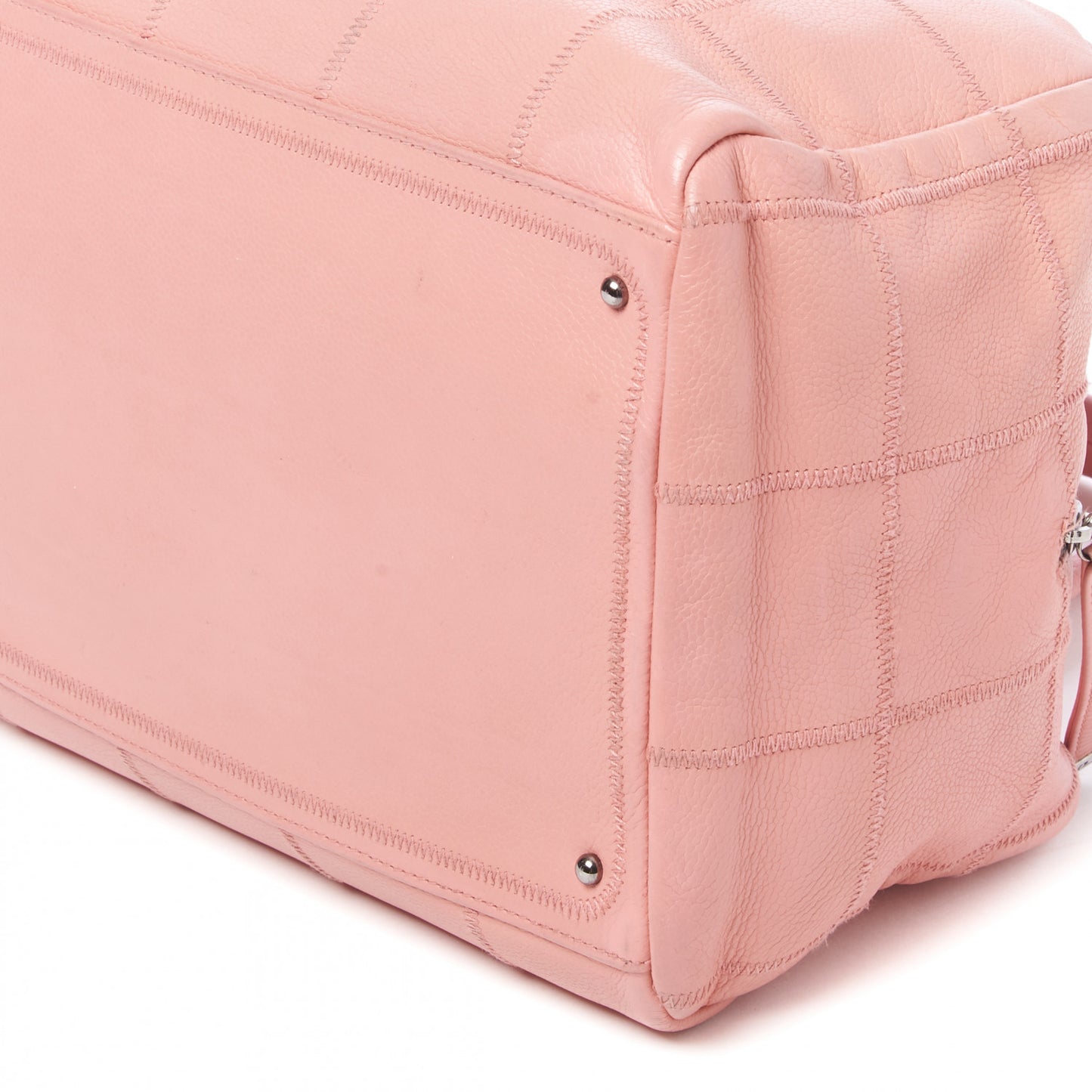 Caviar Square Stitched Bowler Pink