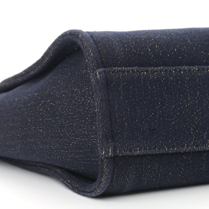 Chanel Lurex Canvas Small Deauville Tote Navy Blue Gold 9 of 12
