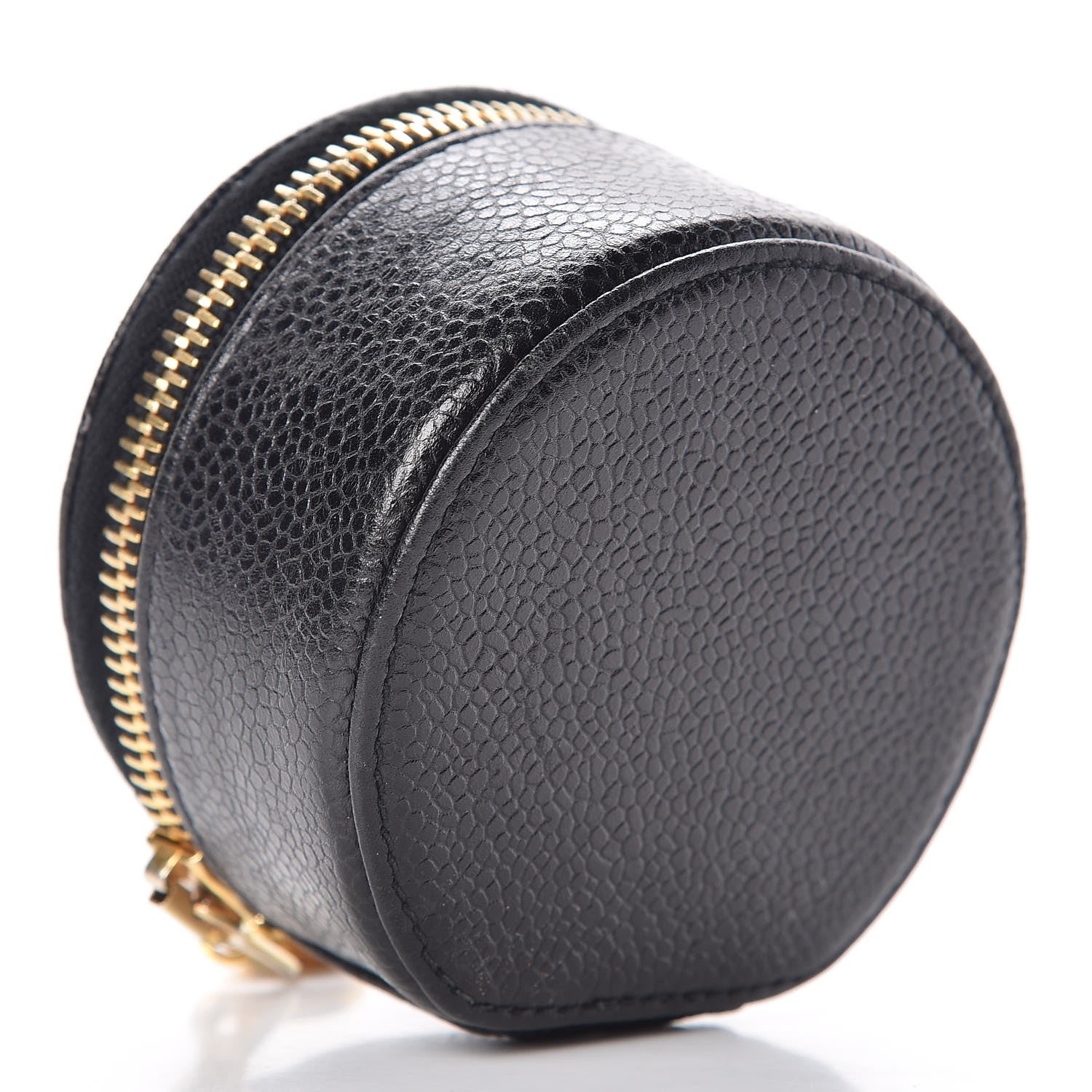 Chanel Caviar Round Jewelry Travel Case Black 4 of 11