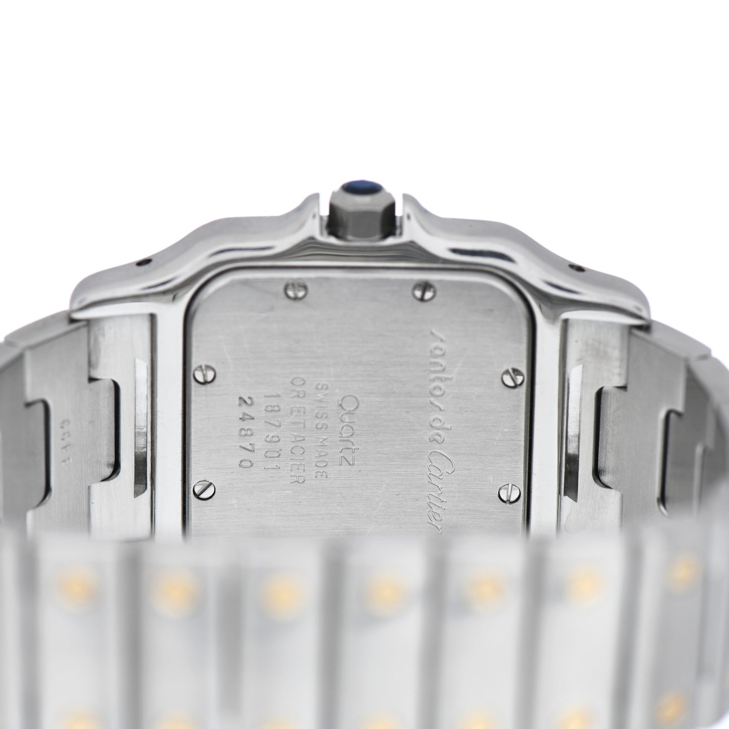 Stainless Steel 18K Yellow Gold 29mm Santos De Cartier Galbee Quartz Watch