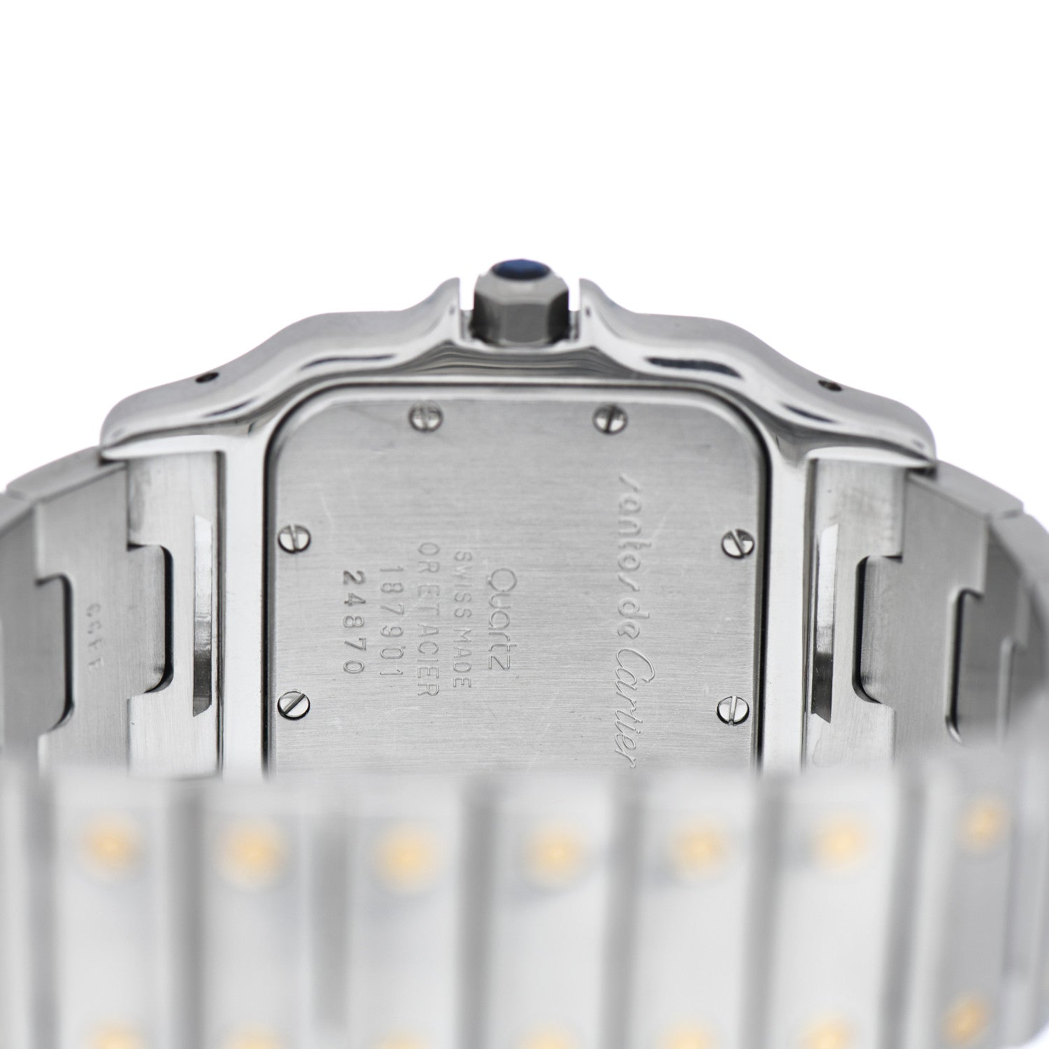 Cartier Stainless Steel 18K Yellow Gold 29mm Santos De Cartier Galbee Quartz Watch 4 of 4