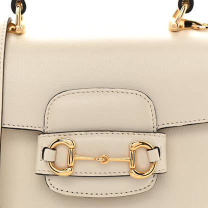 Gucci Glazed Textured Calfskin Mini Horsebit 1955 Top Handle Flap Bag Mystic White 8 of 11