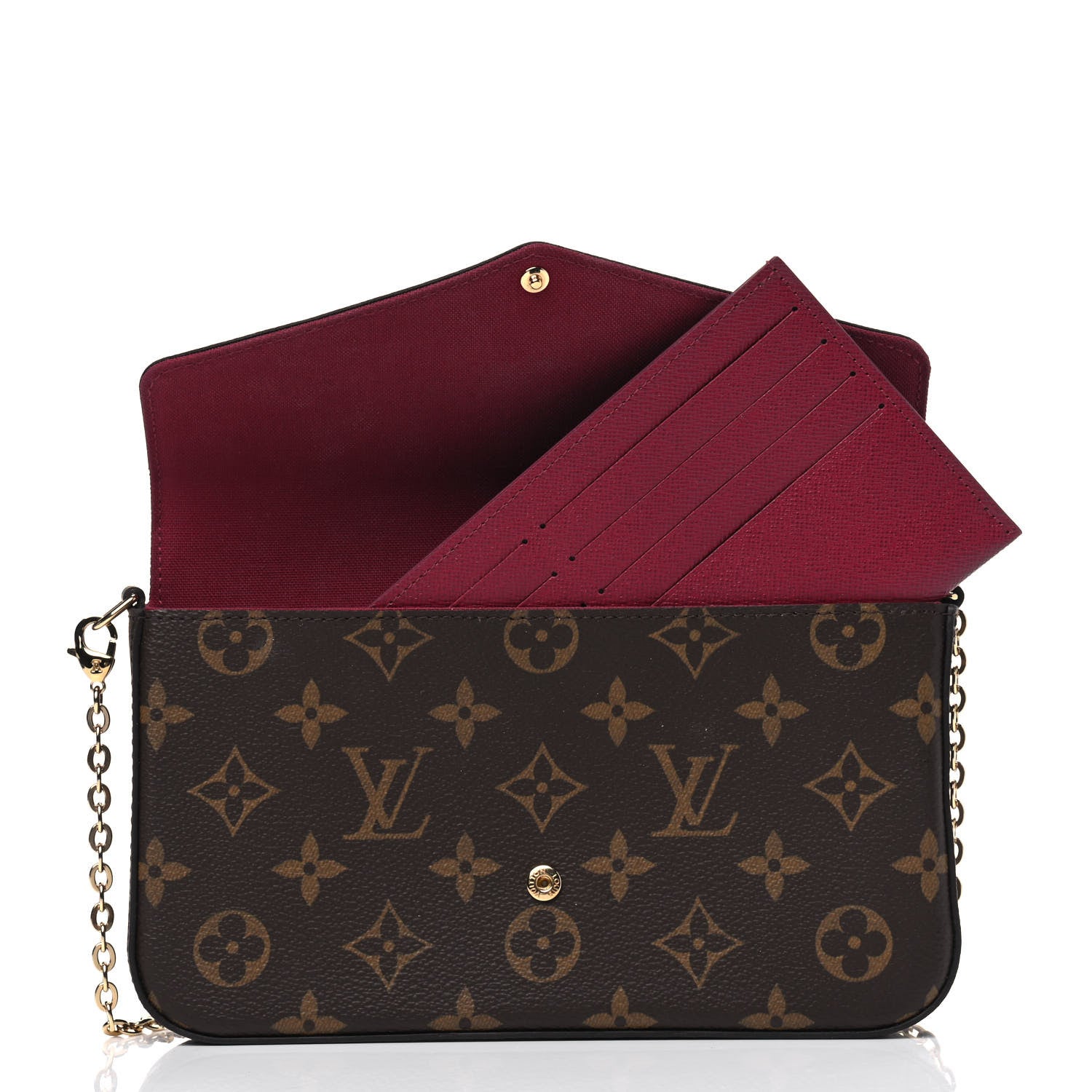 Louis Vuitton Monogram Pochette Felicie Chain Wallet Fuchsia 6 of 6