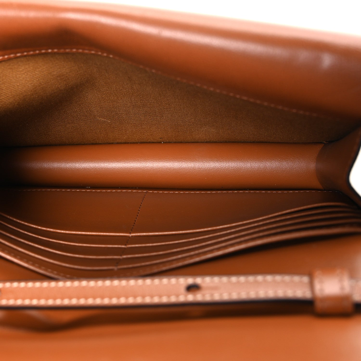 Celine Triomphe Canvas Lambskin Wallet On Strap Tan Tan 5 of 11