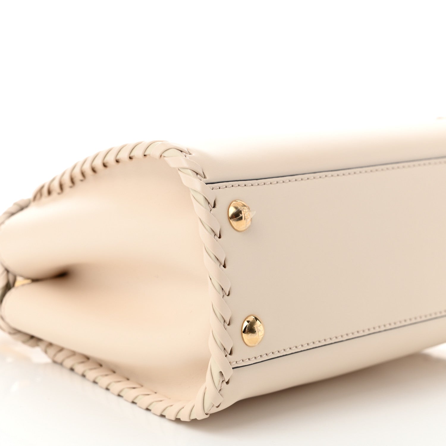 Fendi Nappa Interlace Mini Peekaboo Iconic Satchel Camelia 9 of 10
