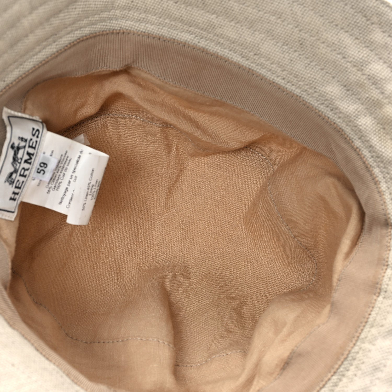 Hermes Cotton Linen Bucket Hat 59 Beige 7 of 10