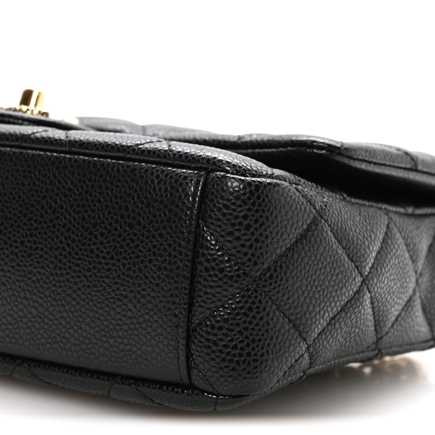 Grained Lambskin Quilted Small Flap Black
