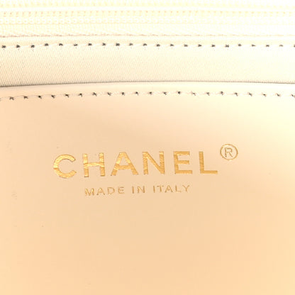 Chanel Shiny Calfskin Quilted Small Shopping Tote White 7 of 11