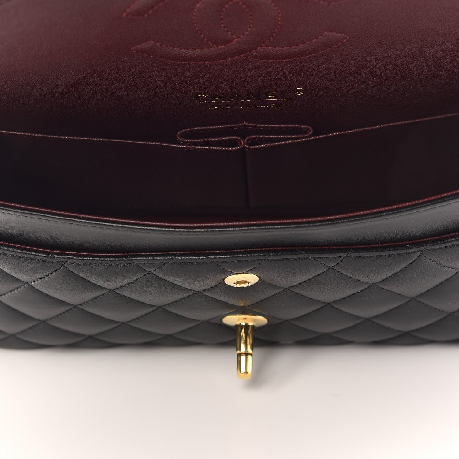 Chanel Lambskin Quilted Medium Double Flap Black 5 of 10
