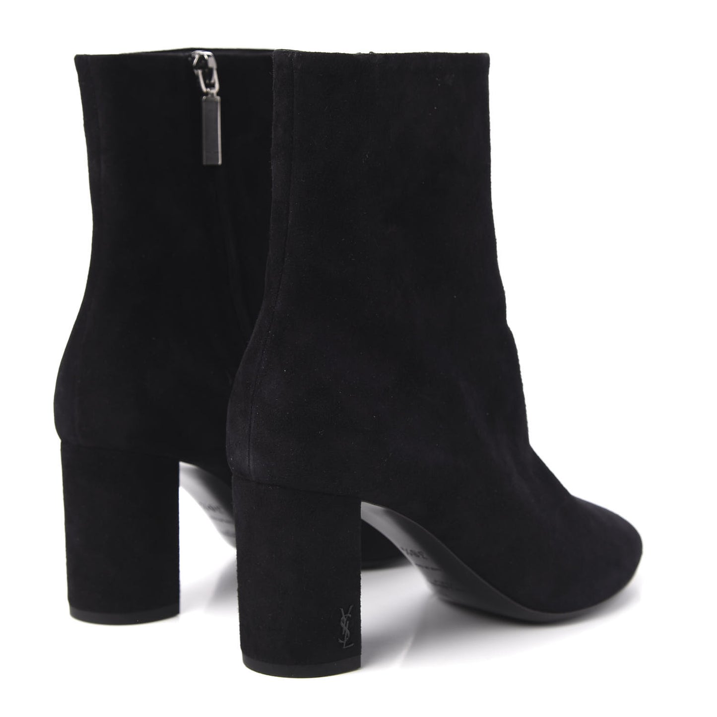 Suede Loulou 95 Ankle Zip Boot 38.5 Black
