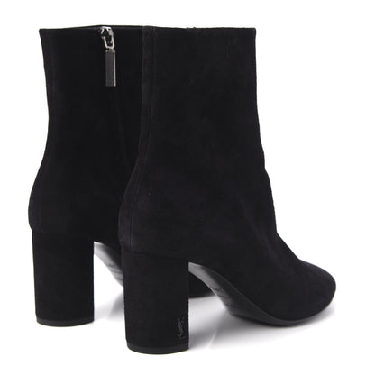 Saint Laurent Suede Loulou 95 Ankle Zip Boot 38.5 Black 4 of 9