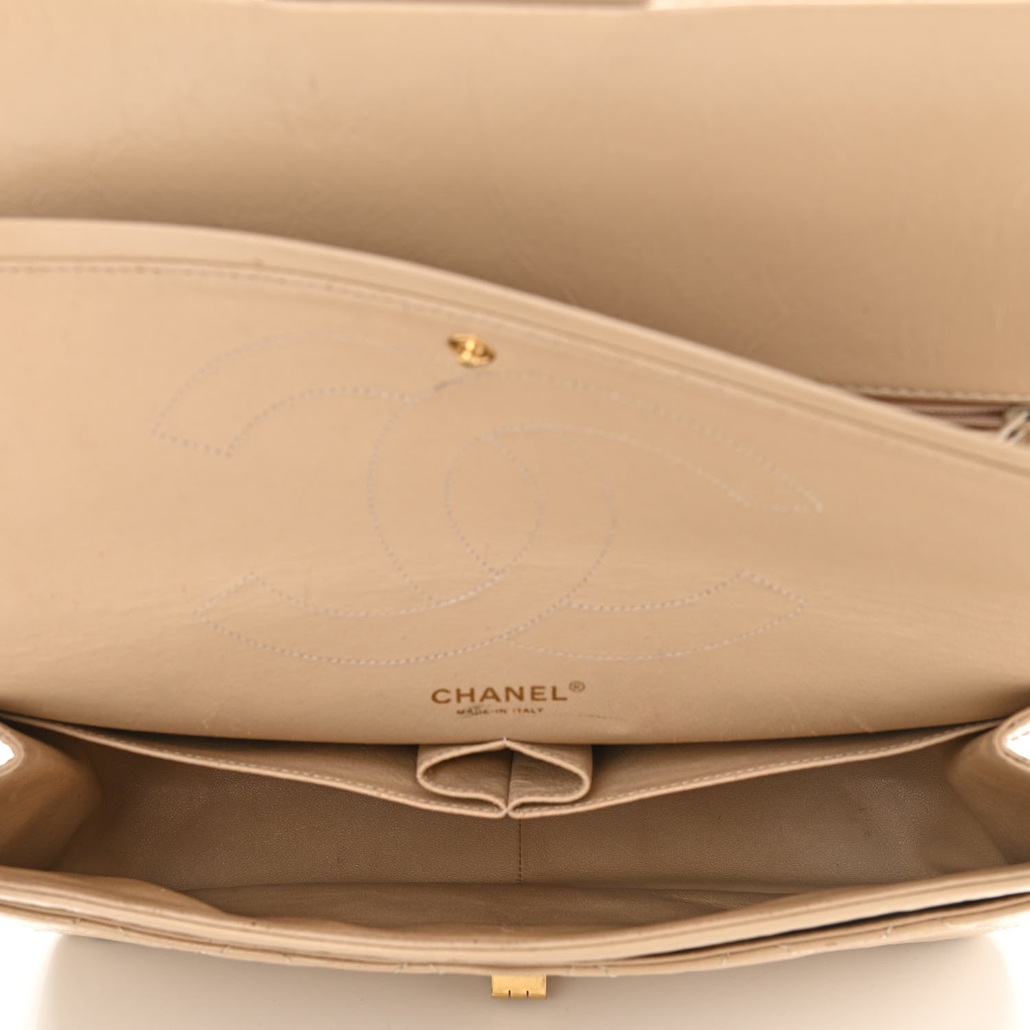 Chanel Distressed Patent Calfskin Quilted 2.55 Reissue 227 Flap Beige 5 of 14