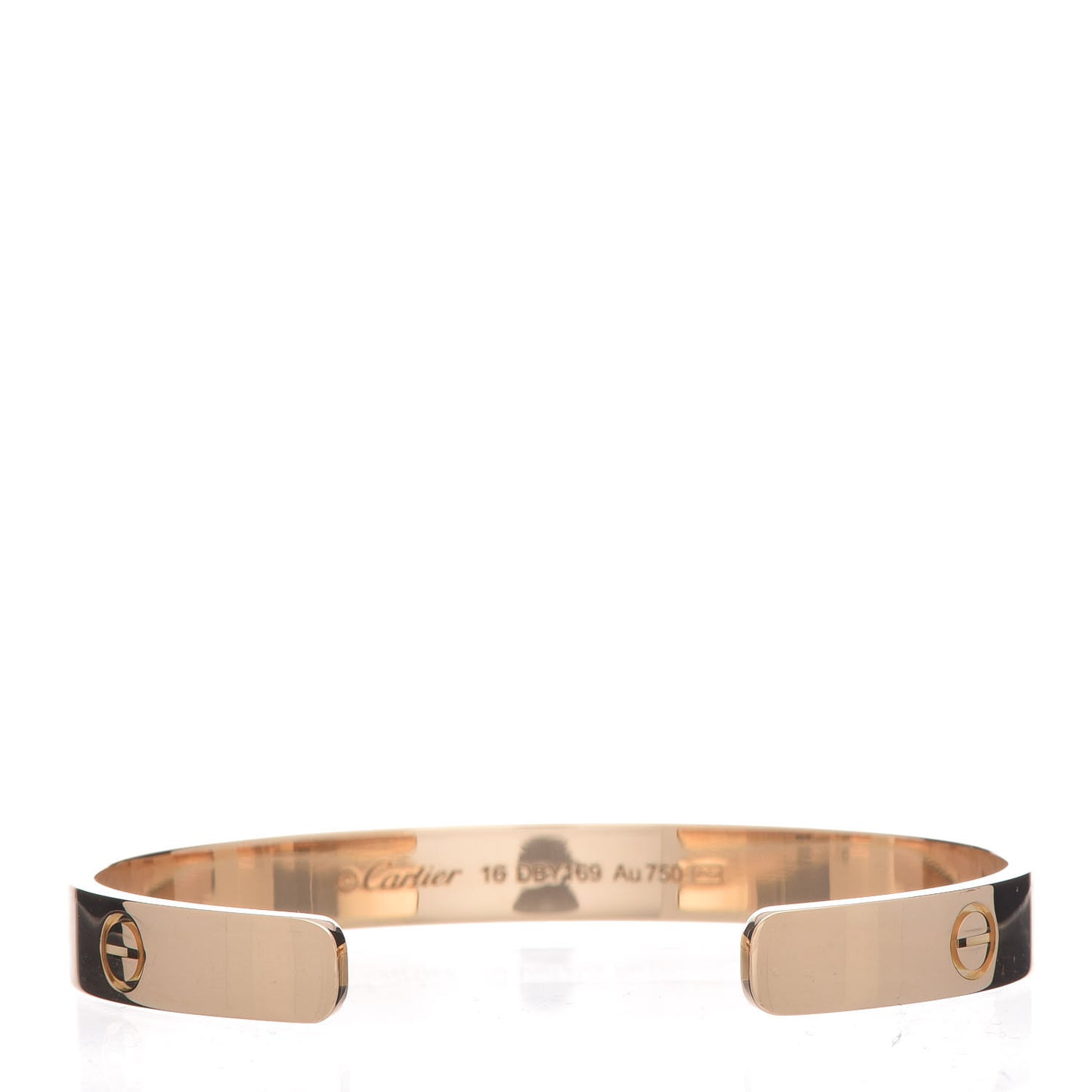 18K Yellow Gold LOVE Cuff Bracelet 16
