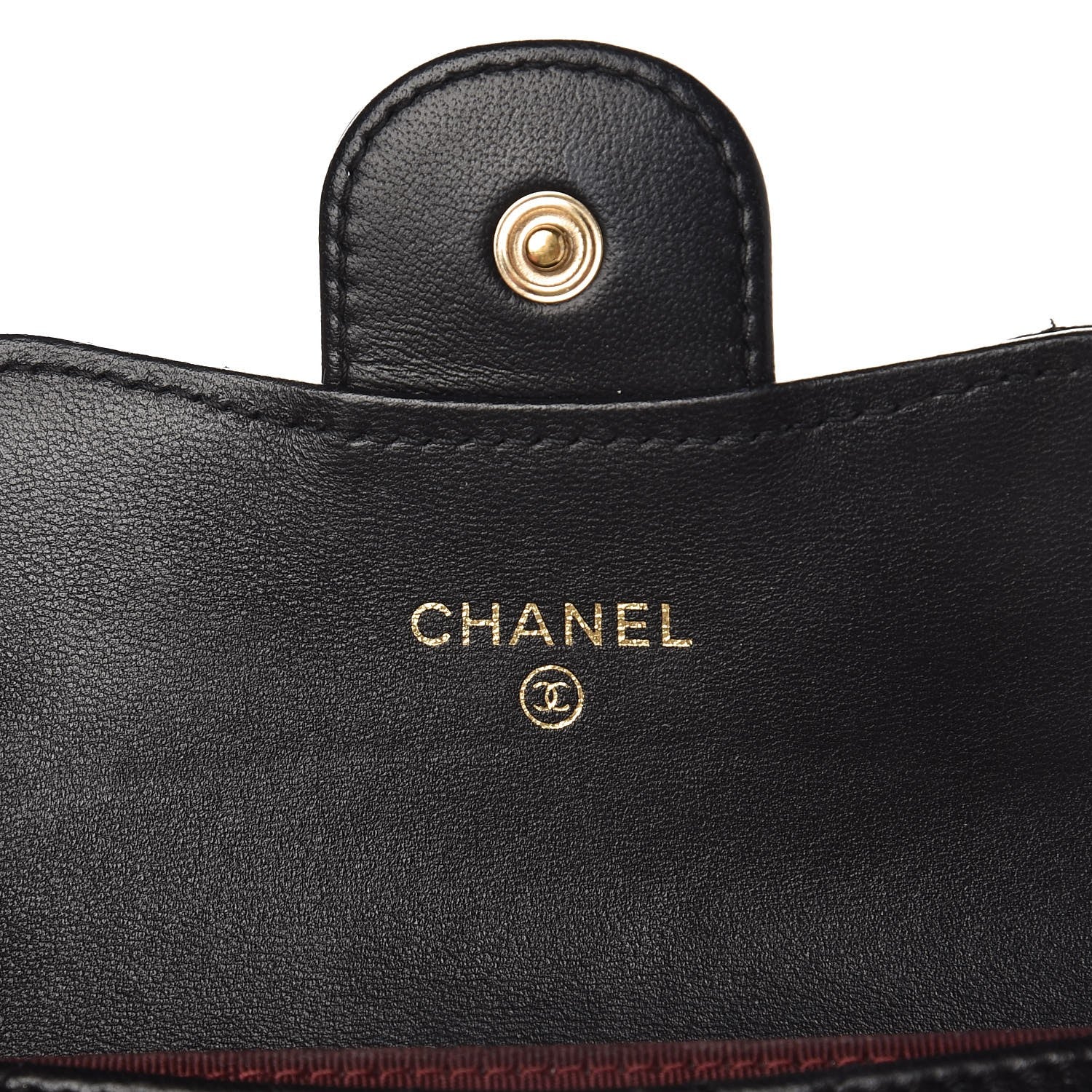 Chanel Lambskin Quilted Flap Card Holder Wallet Black 7 of 9