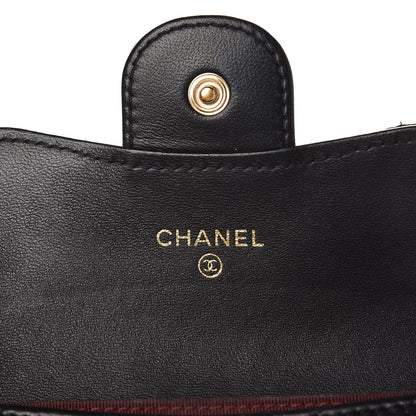 Chanel Lambskin Quilted Flap Card Holder Wallet Black 7 of 9