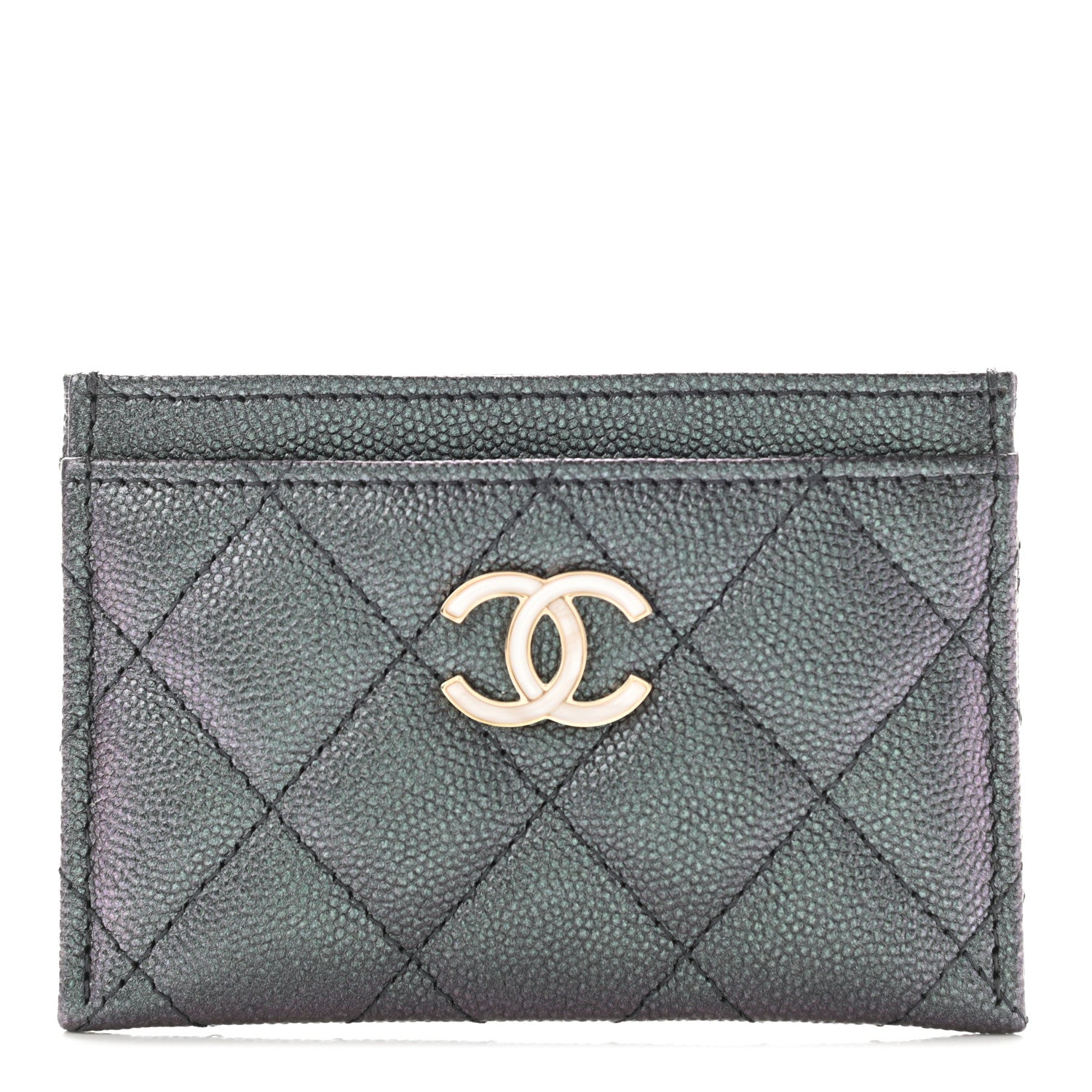 Chanel Iridescent Caviar Quilted Card Holder Black 1 of 8