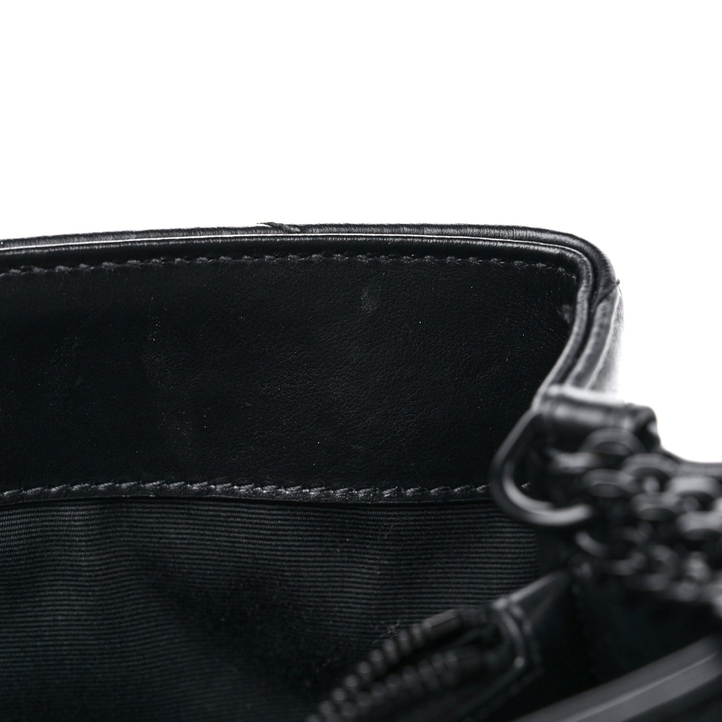 Calfskin Y Quilted Monogram Monochrome Small Loulou Chain Satchel Black
